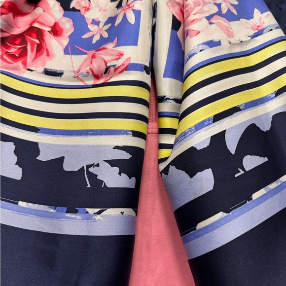 Talbots Accessories - Talbots Floral and Striped Silk Scarf
